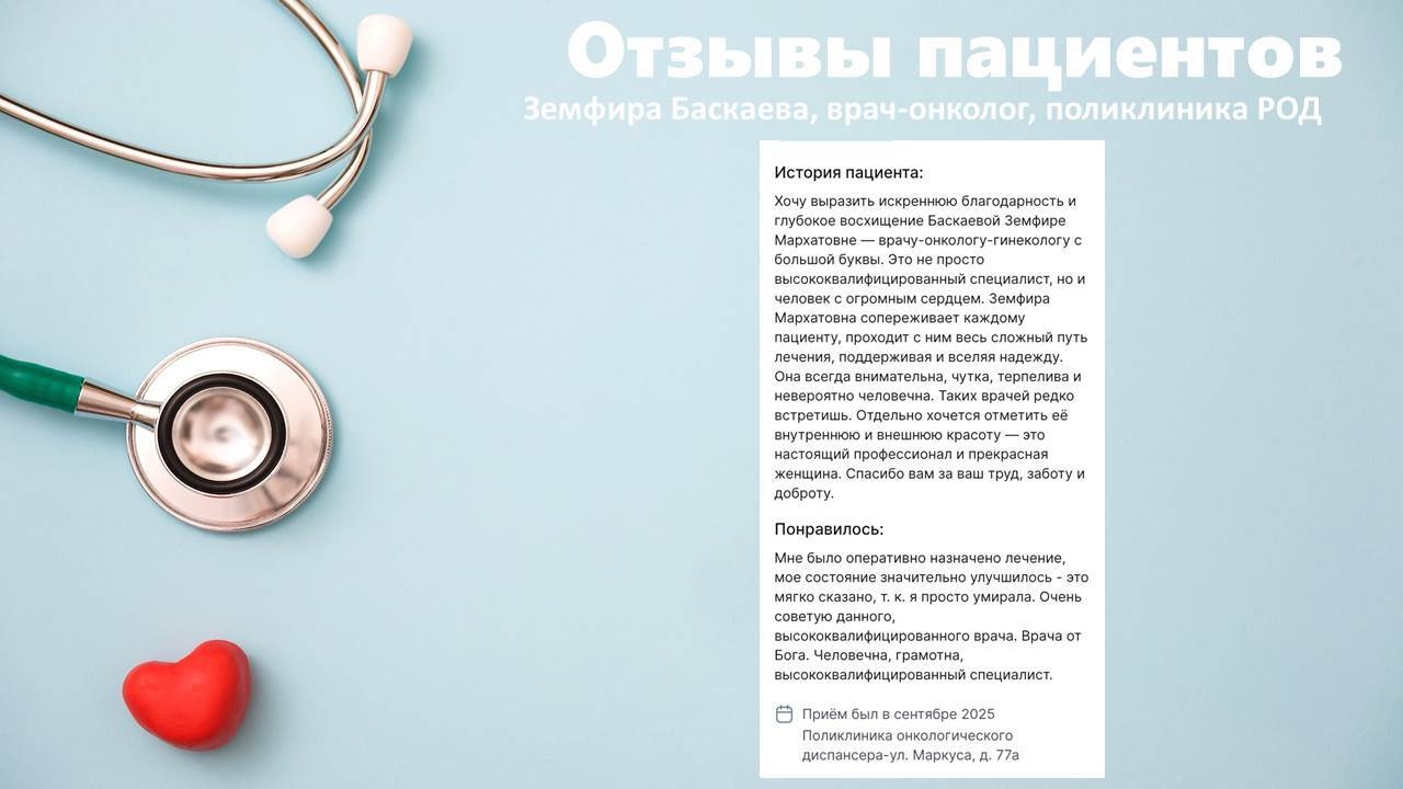 Благодарим вас за отзывы и добрые слова в адрес наших врачей